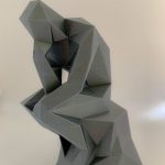 3D Printed Low Poly "The Thinker @ Le Penseur" - Innovation Awaits